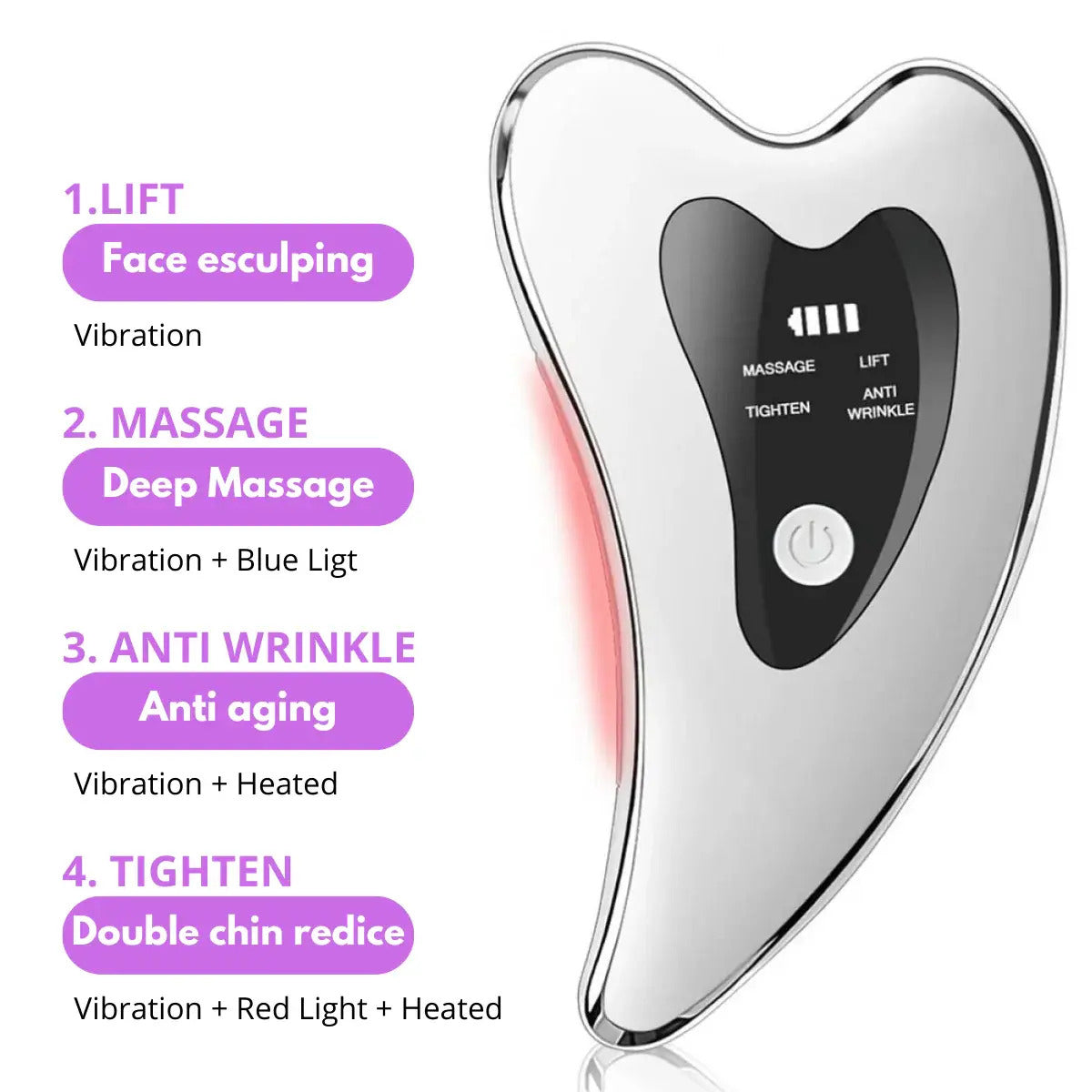 Soly Skin™ 4-in-1 Gua Sha Light Therapy Tool